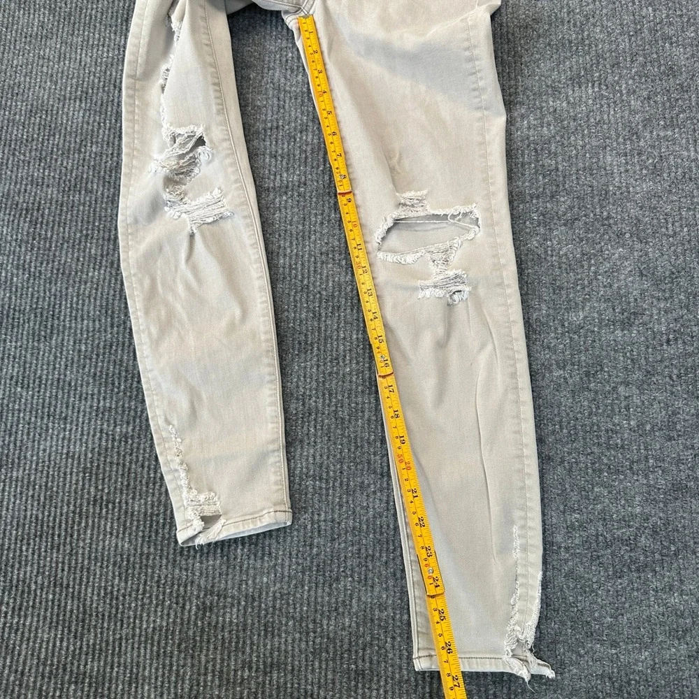 American Eagle Womens Ne(x)t Level Stretch Skinny Jeans 8 Tan Distressed Denim